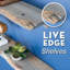 Live Edge Wood Shelf With Industrial Pipe Brackets - Handcrafted Sunset Cedar Floating Shelf, Natural Wood Grain, Rustic Decor, Wall Mounted (2-Pack)-28521255