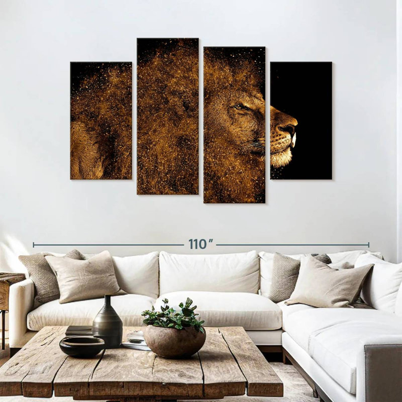 Tête de lion Brampt, H 54 po x l 84 po