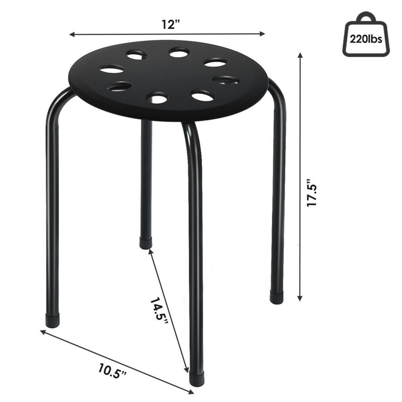 Chaise empilable sans accoudoirs, Noir, Noir