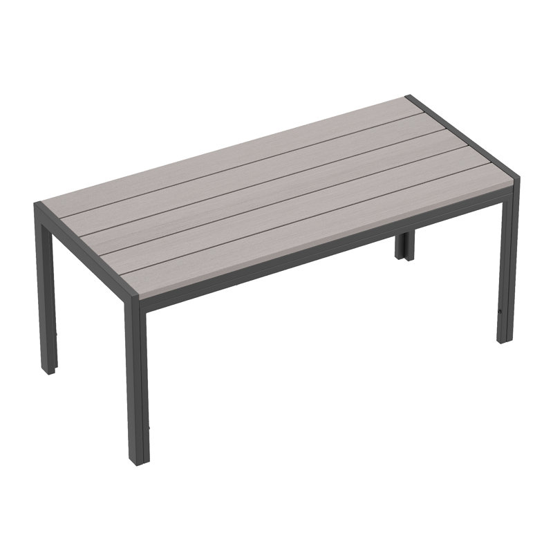 Table basse de patio rectangulaire, ensembles de conversation toutes saisons pour chambre, chevet, porche, Gris