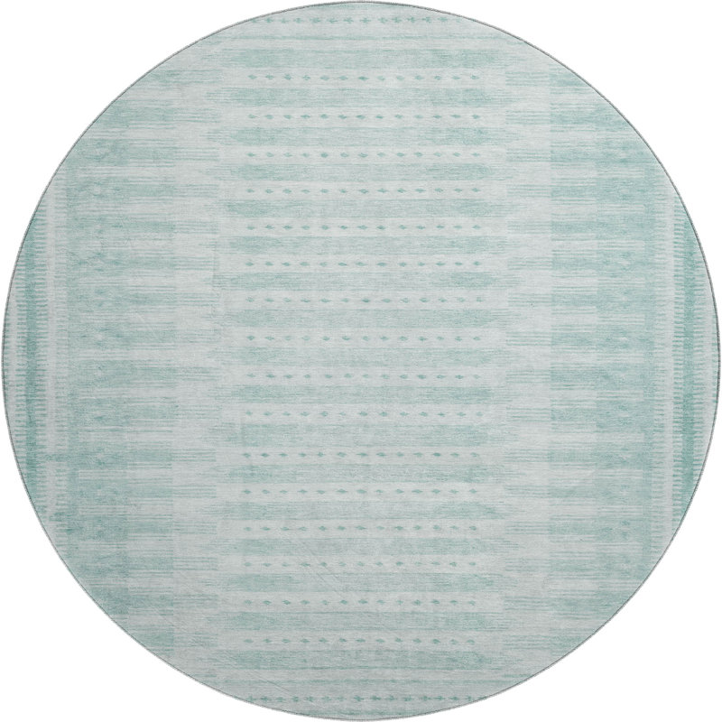 Premium Machine Washable Ashlynn Border Rug, Round 8'