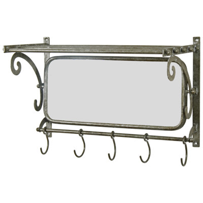 Nathalie Metal Flat Wall Mirror with Shelves