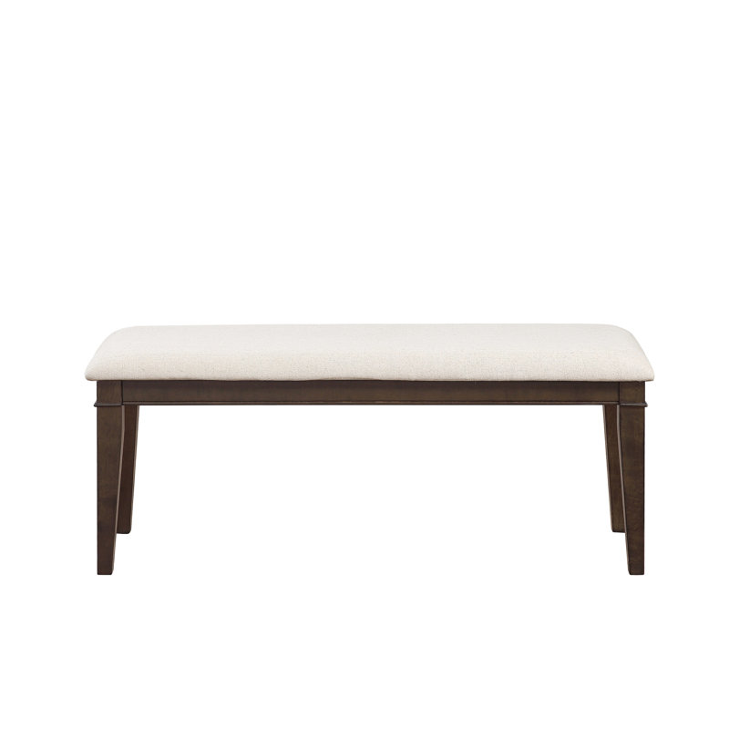 Beige Fabric Upholstered 48-Inch Bench In Dark Brown For Dining Long-Lasting Use 48" With Wood Frame And Seat Enduring Fascination