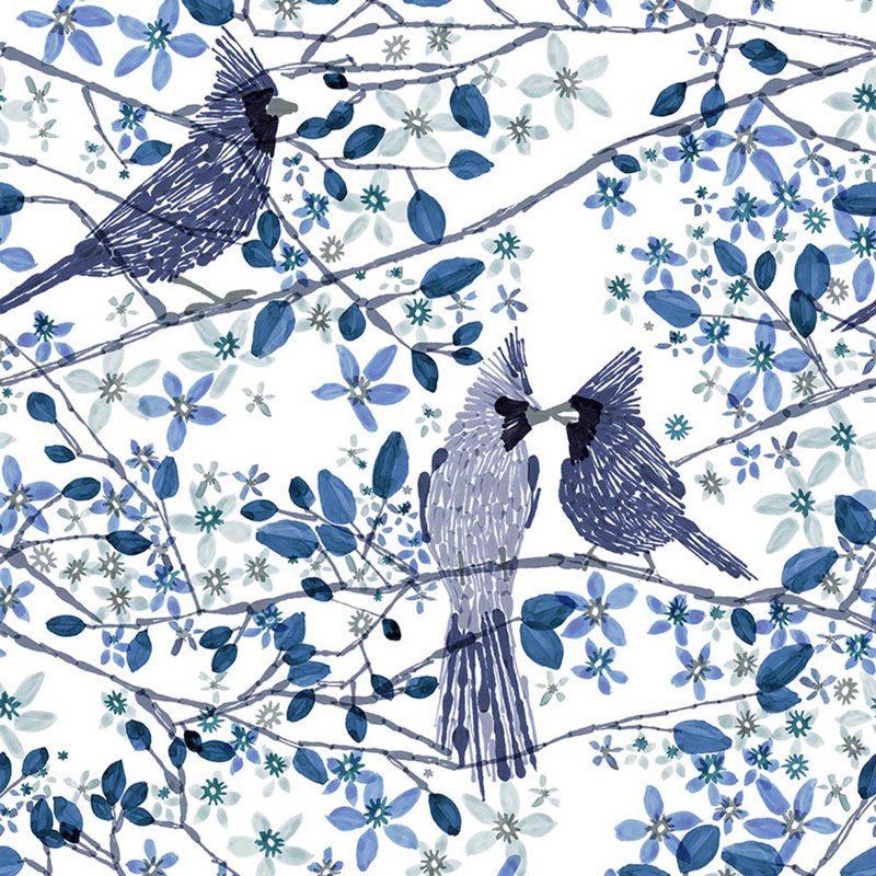 Panneau de papier peint adhésif Balsam, Indigo