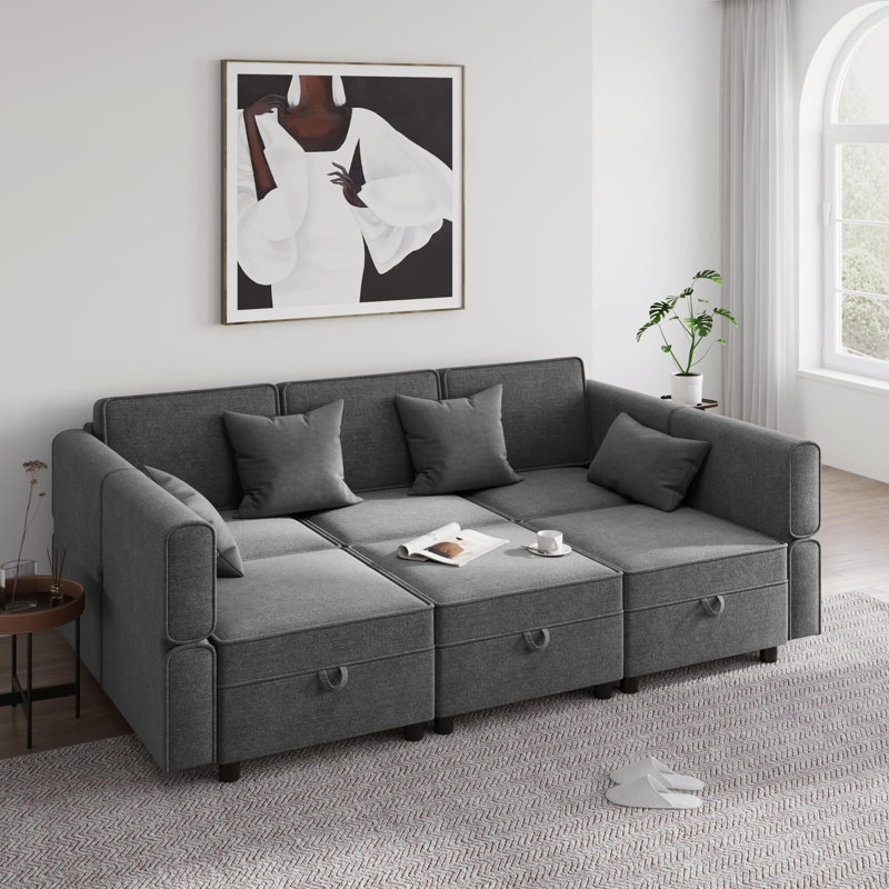 Canapé-lit modulaire modulaire, canapé-lit modulaire convertible avec siège de rangement