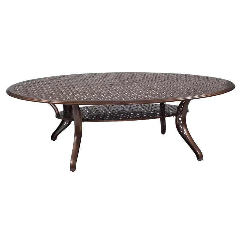 Table de parasol ovale, Blanc mat