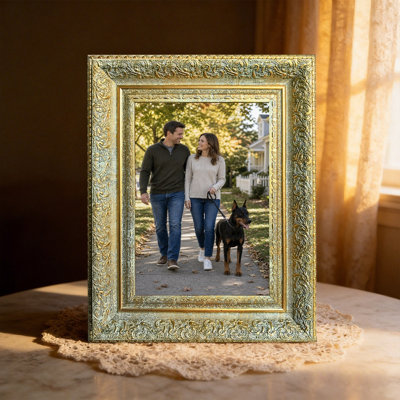 8" x 10" Antique Gold 1PC Traditional Picture Frame for Desk Decor