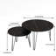 Ensemble de 2 tables basses gigognes rondes 27,56 po, ensemble de tables de bout gigognes circulaires-142681278