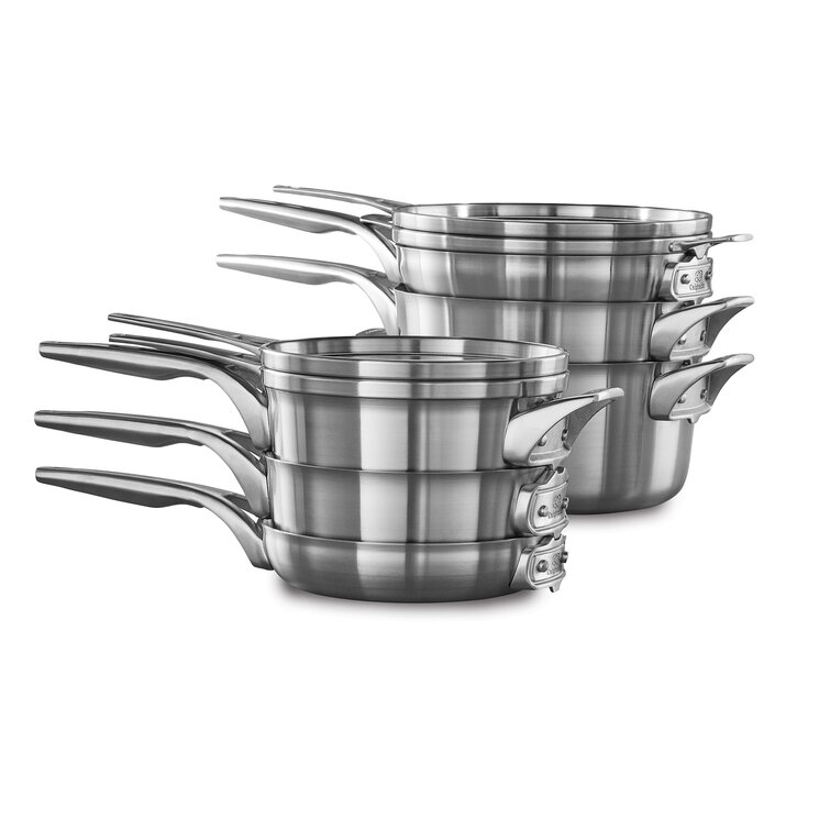 Calphalon ® Premier 10-Piece Space-Saving Stainless Steel Cookware Set