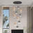 Donnal 20inch Black Gold Chandeliers for Living Room 10 Lights Crystal Raindrop Chandelier Flush Mount Dimmable Ceiling Light