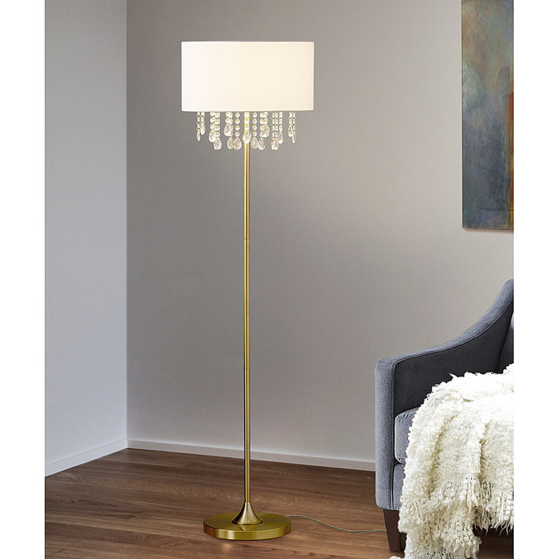 Elina 61'' Traditional Floor Lamp, Antique Brass