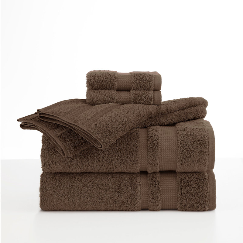 Casswell 6-Piece Cotton Towel Set, Dark Brown