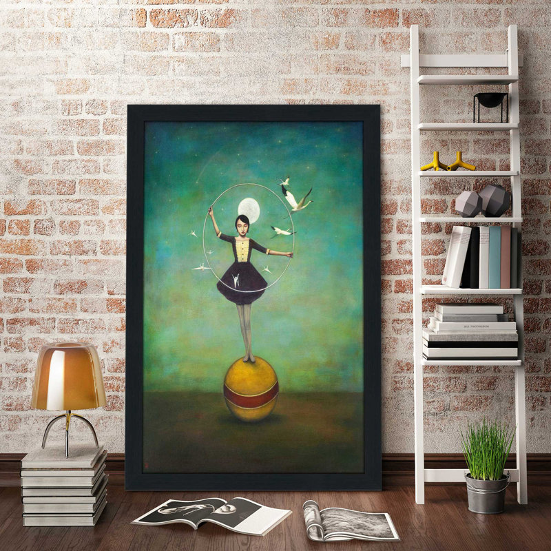 Luna's Circle par Duy Huynh - Peinture, Cadre espresso, H 27,5 po x l 21,5 po x P 0,75 po