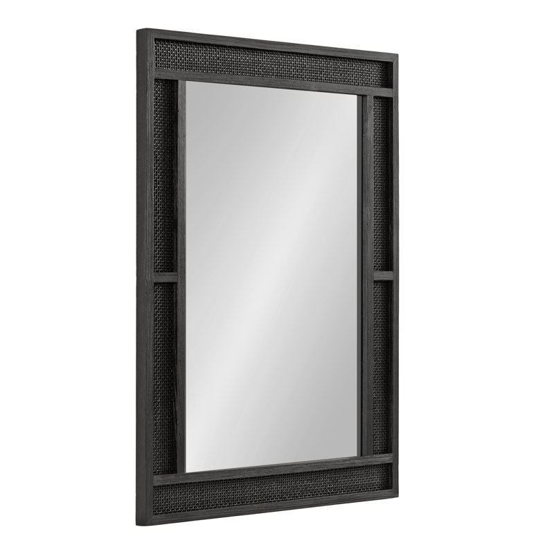 Lashad Solid Wood Rectangle Mirror, Black