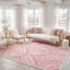 Tapis rose / ivoire en laine touffeté à la main Jashona-63493172