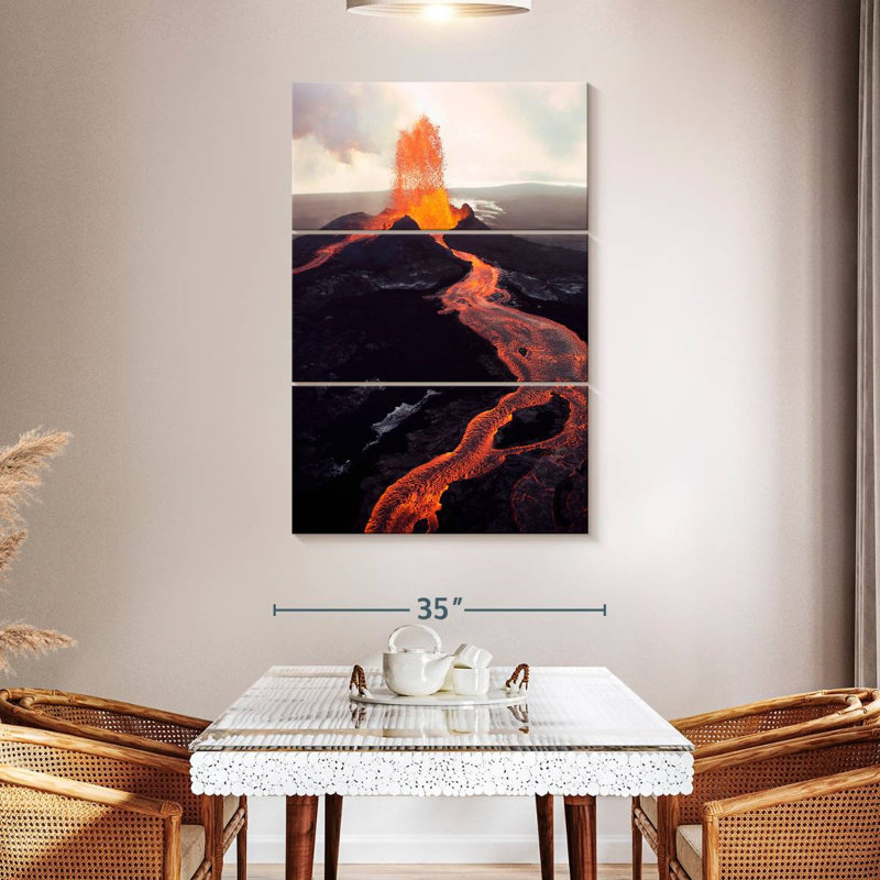 Éclosion du volcan Alvord Kilauea, H 50 po x l 32 po
