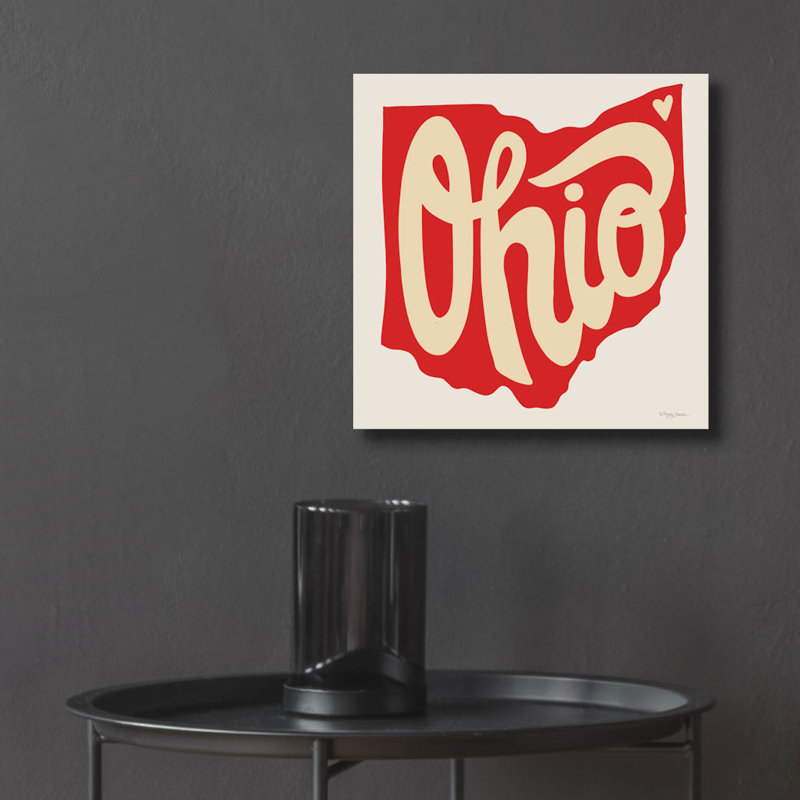 Art mural en verre épique «Ohio Love» par Molly Mattin, 12 po x 12 po