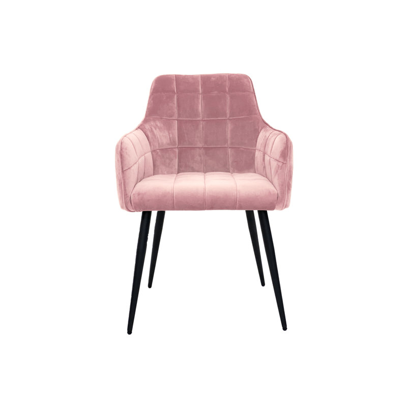 49.5cm H Velvet Upholstered Armchair, Blush Pink