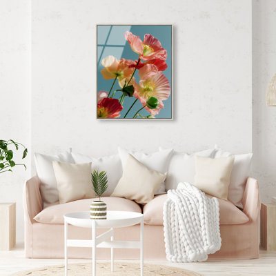 Poppy Bloom III High-Gloss Frameless Acrylic Glass Wall Art Floral & Botanical Print by Oliver Gal, Ready to Hang, 16 x 20