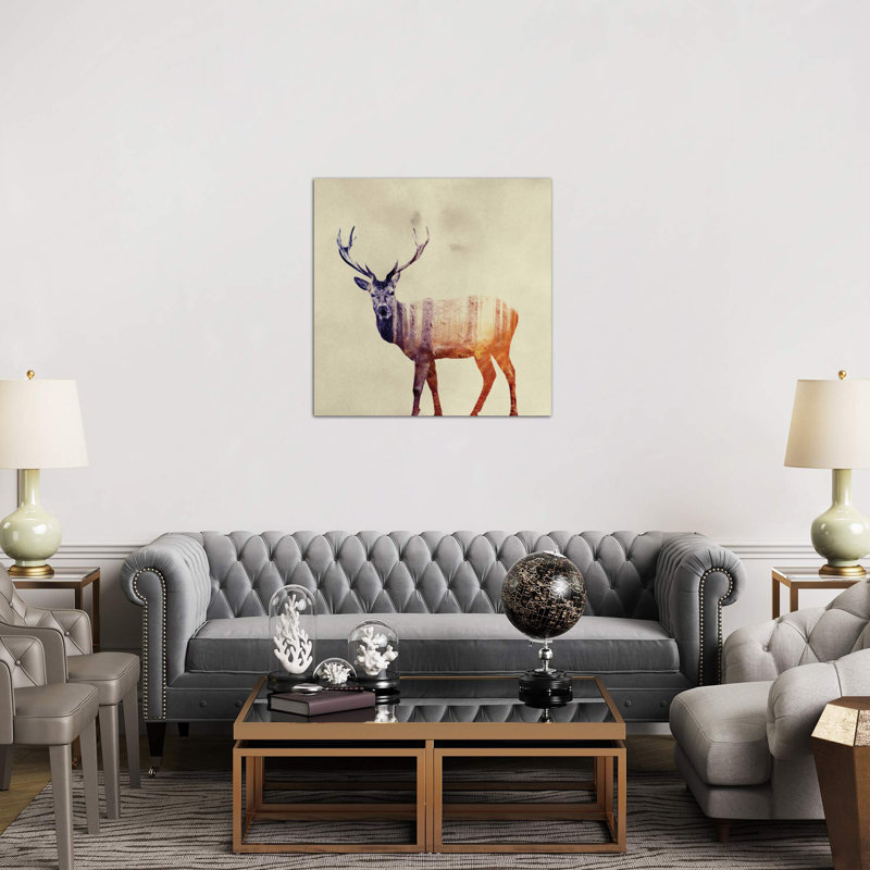 Deer I by Andreas Lie - Print on Canvas, No Frame, 45.72 cm H x 45.72 cm W x 1.91 cm D