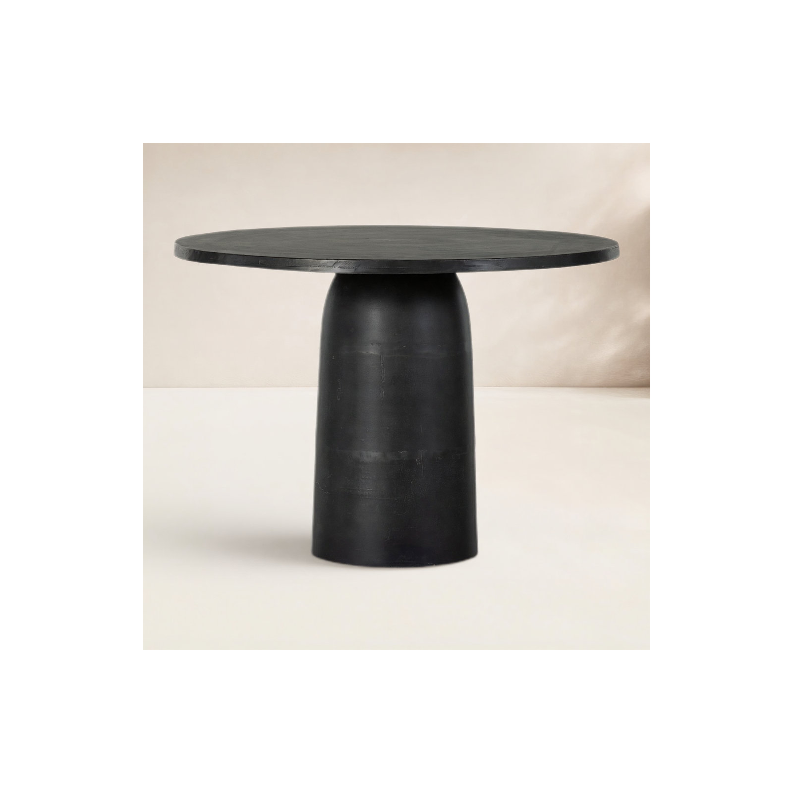 Gali 41.75'' Metal Outdoor Dining Table, Black