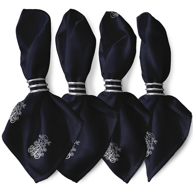 Ensemble de serviettes 4 pièces Santa Baby, L 18 po x L 18 po, Bleu