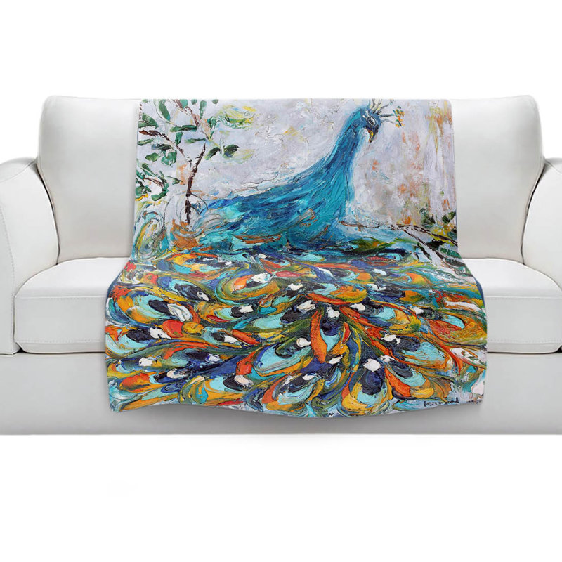 Couverture sherpae douce peacock fabuleux, l 68 po x L 80 po