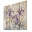 Iris mauve breloque en hiver I - iris, art mural sur bois de pin naturel-325954721