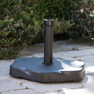 Porte-parapluie en béton et acier - 30 kg, forme hexagonale, adaptateur inclus, noir foncé, 49,3 cm P x l x H, poids stable, motif, inclus, teinte noire, 35,4 kg