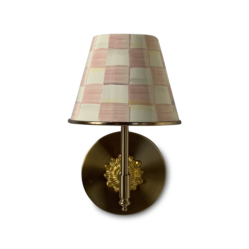 Courtly Check Led Rechargeable Cafe Wall Sconce, Pink