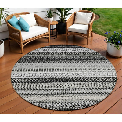 Tapis noir rond 8 po