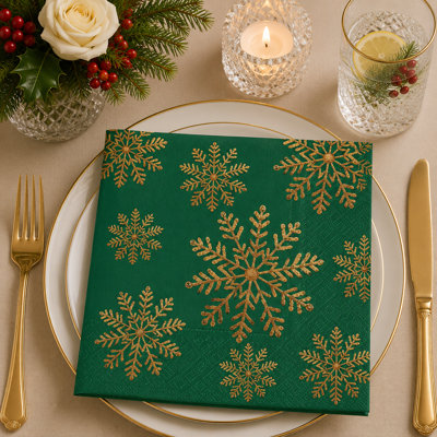 Luncheon Handmade Snow Napkins. Pack Of 20