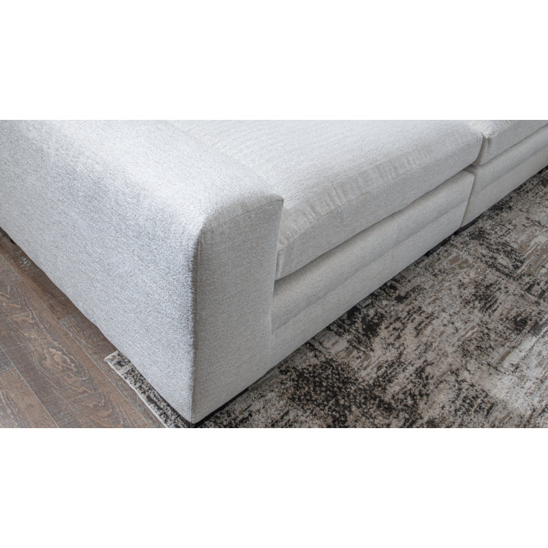 Celine 5 - Piece Modular Sectional, White Polyester Blend