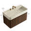 Meuble-lavabo moderne (avec meuble-lavabo et lavabo), rangement en noyer-697456881