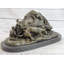 Figurine en bronze sangliers et chiens Lecourtier