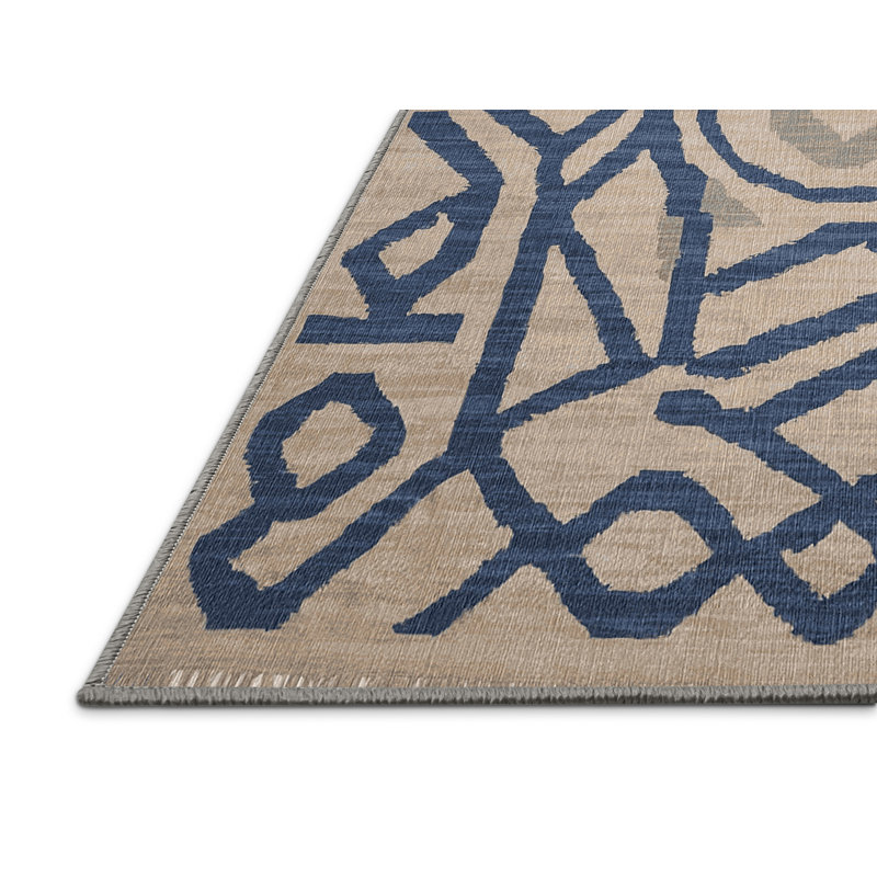 Machine Washable Gray Area Rug, Rectangle 5' x  7'