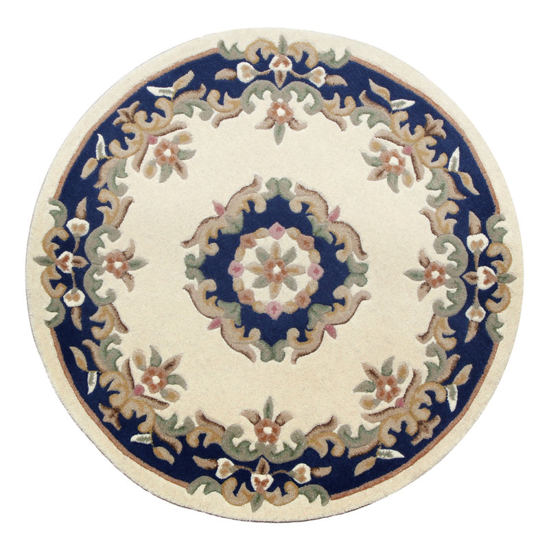 Hounslow Oriental Wool Hand Tufted Area Rug, Round 120cm