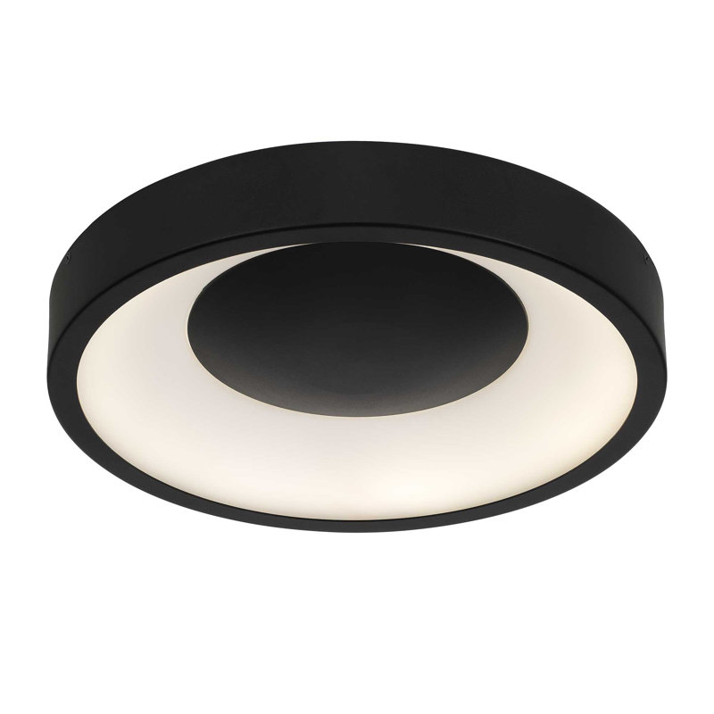14" Black LED Flush Mount Ceiling Light, 2.38" H x 14" W x 14" D, Black