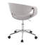 Chaise de travail en métal chromé et tissu gris