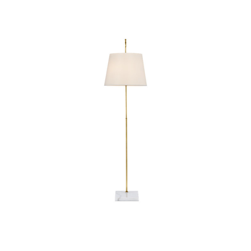 Cloister Arched Floor Lamp, Antique Brass/White