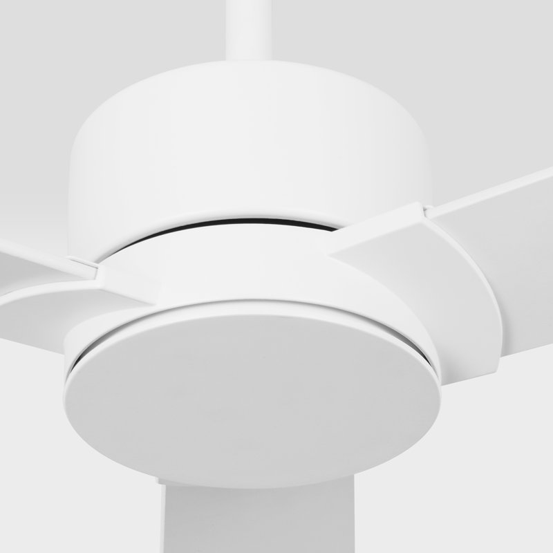 Ventilateur de plafond intérieur / extérieur 60 pouces Rozzen Smart blanc mat avec pales blanc mat de Visual Comfort Fan