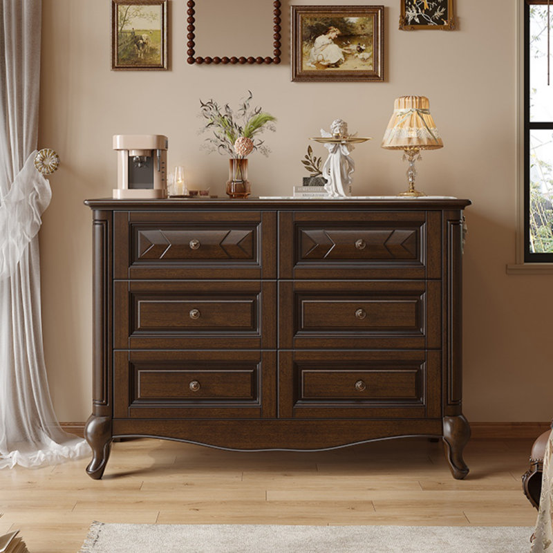 Commode d'appoint en bois massif Simple Simple, Brun foncé
