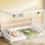 Structure de lit simple - construction, avec auvent en bois d'instructions d'assemblage facile et confortable, finition blanche