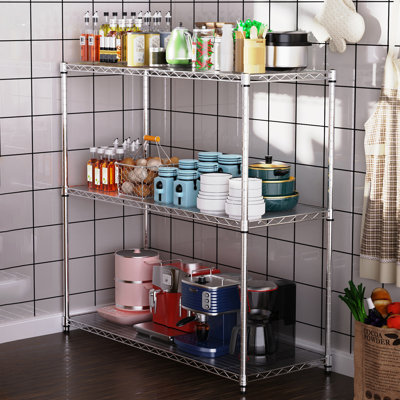 48" H X 48" W X 18" D Height Adjustable Storage 3-tier Wire Shelving Unit