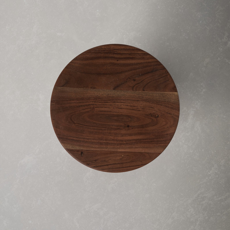 James Solid Wood End Table, Dark Brown