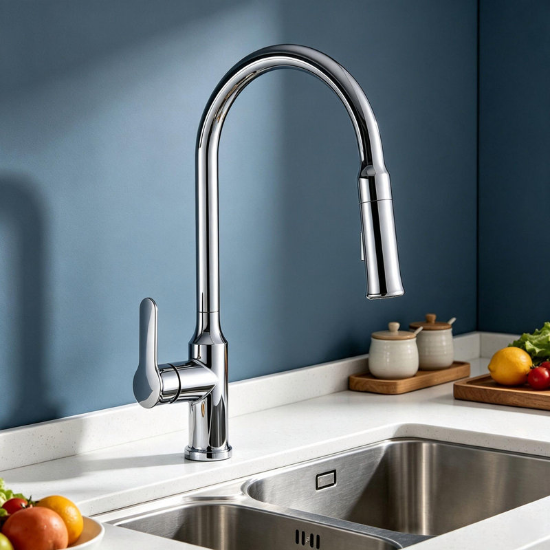 Topcraft Single Handle Single Hole Pull Down Kitchen Sink Faucet