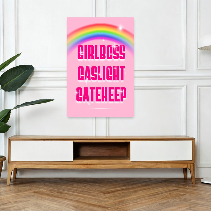 «Girlboss Gaslight Gatelight Modern Vibrant Abstract Landscape Nature», reproduction d'art, 48" H x 32" W