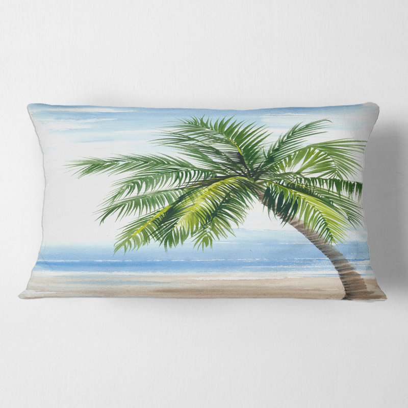 Housse et insert de coussin rectangulaire Palm Tree at the Beach Resort