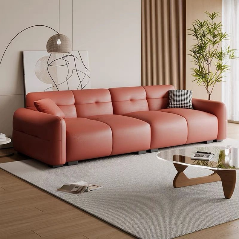 Modern Simple Style Living Room Sofa, H 29,92 po x l 110,24 po x P 35,43 po, 4, Rouge