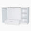 Lit escamotable simple avec tablettes de chevet et garde-robe, blanc